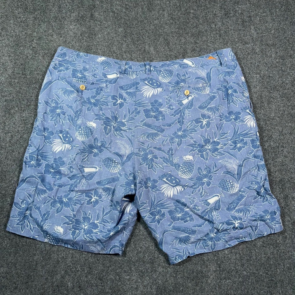 Tommy Bahama Linen Tropical Hawaiian Shorts Men 42 Blue Pineapple AOP  Loose‎ - Picture 2 of 10